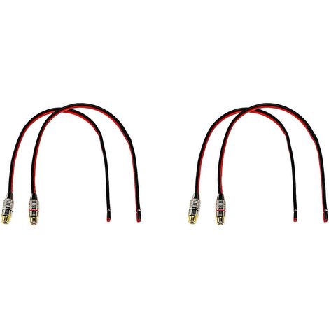 Quatre câbles d'enceintes 14AWG avec connecteurs RCA femelles, 2 canaux. (1/5)
