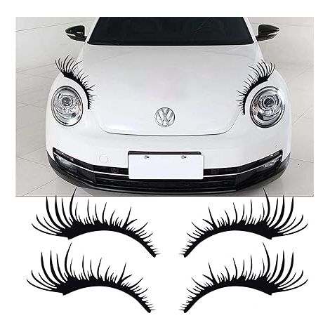 Lntyq Schwarze Wimpern Autoaufkleber Wimpern Autoaufkleber Dekor Auto Wimpern Aufkleber Abnehmbarer Stoßstangenaufkleber für Wimpern, Dekorativer Karosserieaufkleber, Auto-Styling (1/5)
