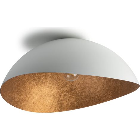 Plafonnier décoratif Solaris blanc/cuivre Ø89 E27 Sigma (1/2)
