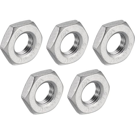 5 pcs Fonte Tuyau Raccord Hex Contre-écrou, 304 Inox Acier Hex Verrouillage Écrou 1/8" Femelle Filetage (DN6) pour Plomberie Fixe, Eau Balai et Châssis Nettoyeur (1/5)