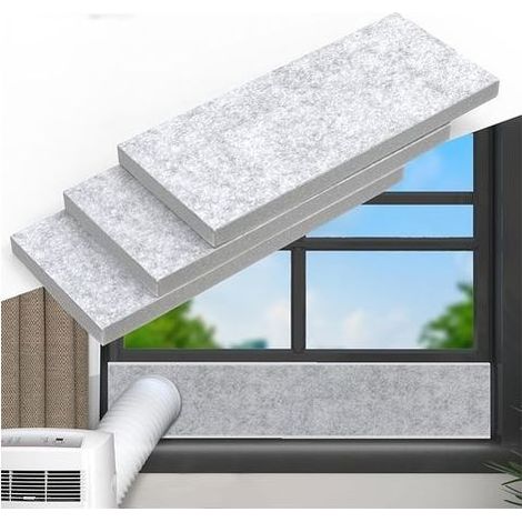 Plaque d'étanchéité réglable pour fenêtre de climatiseur – Panneau isolant en mousse – Accessoire pour climatiseur mobile – Étanchéité optimale (1/5)