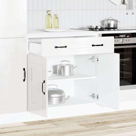 Küchenunterschrank Kalmar Hochglanz-Weiß Holzwerkstoff