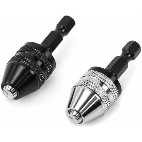FITLAB-mini tête de perçage, tête de perçage hexagonale à action rapide 1/4 "pour tournevis sans fil, portée 0,3-6,5 mm, 2 pièces (1/5)