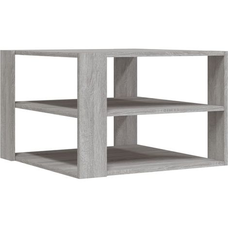 Tavolino con ripiani 59,5 x 59,5 x 40 cm in legno ingegnerizzato grigio DEC040052