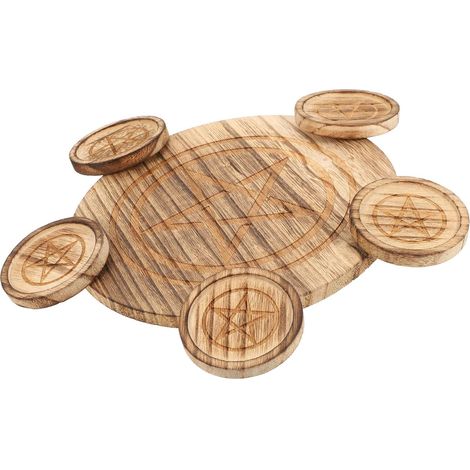 Bougeoir en Bois Pentagramme Décoratif Élégant pour Bougies Chauffe-Plat, Support Naturel en Bois, Crée Une Ambiance Romantique, pour Salon et Fêtes (1/5)