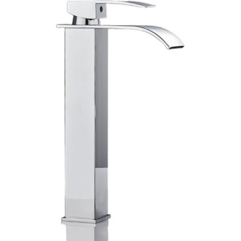 Robinet de lavabo cascade haut, en acier inoxydable robinets de lavabo de salle de bain silencieux améliorés, mélangeur nouveaux pour lavabos sur comp (1/4)
