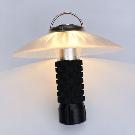 Lampe de camping LED GZ abat-jour transparent housse noire base standard 5V 5W 18650 95 g – Livraison gratuite (1/5)