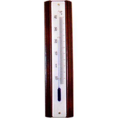 FPLUS baja pluvia termometro 101805  160x30 mm madera caoba 34005