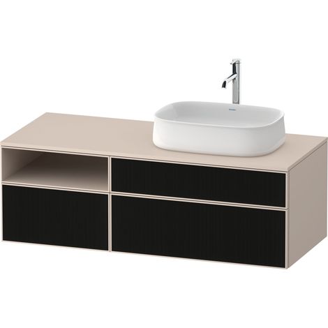 Lavabo consola Duravit Zencha, 1300x550mm, 2 extraíbles, 1 cajón, (1/2)