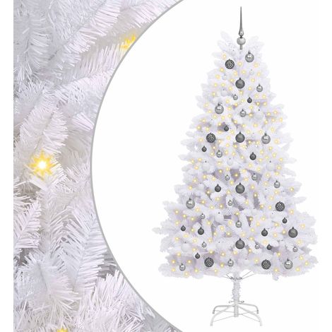 vidaXL Sapin de Noël Artificiel à Branches Articulées LED Blanc