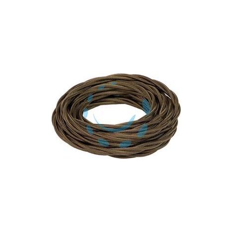 PORCELLANA CAVO ELETTRICO TRECCIA IN SETA MARRONE TERMORETRAIBILE - 3 x mmq.1 colore marrone 93967
