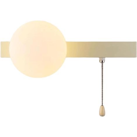 Applique murale globe en verre avec interrupteur à chaînette, longue base rectangulaire en métal, éclairage pour tableaux (1/5)