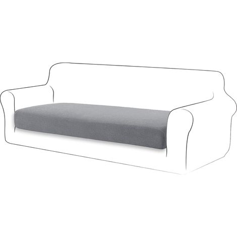 Housse De Coussin De Canapé - 85 Polyester 15 Elasthanne - Pour Canapé 3 Places - Gris Clair - 1 Piece (1/5)