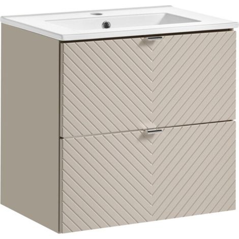 Conjunto para baño AOKI: mueble bajo lavabo 60cm + lavabo empotrado blanco