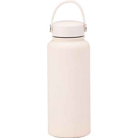 Gourde de sport en acier inoxydable de 1 L, bouteille isotherme grande capacité, gobelet portable pour l'extérieur avec poignée (1/5)