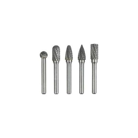 5 PCS 6mm Queue 10mm Tête Tungstène Carbure Double Coupe Rotary Burr Set Pour Travail du Bois Gravure Die Grinder Carving Burr Bit Set (1/4)