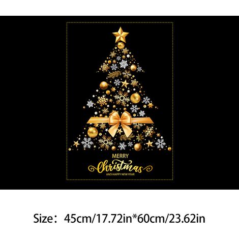 Autocollant Mural de Noël 45x60 cm – Stickers Électrostatiques Sapin et Motif Festif, Décoration Murale et Fenêtre pour Maison et Chambre d’Enfant (1/4)