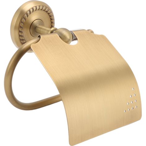 Wandmontierter Toilettenpapierrollenhalter mit antikem, gedrehtem Muster, Papierhandtuchhalter fürs Badezimmer, Wandmontage unter dem Küchenschrank (1/5)