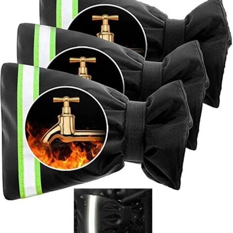 15x18cm Housse de robinet avec bande réfléchissante, housse de robinet extérieure pour temps froid, rembourrage Velcro, housse de bavoir de tuyau réutilisable (1/5)