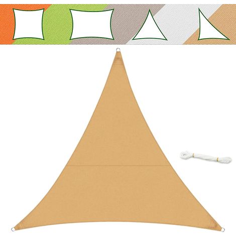 Voile d'ombrage Hydrofuge, Sable, 3 x 3 x 3 m (1/5)