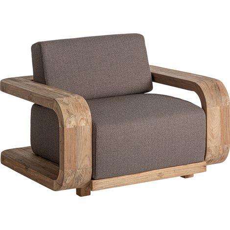 Fauteuil colonial en bois de teck - brun et bois naturel (1/5)