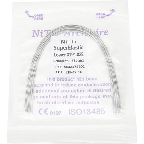 Fil Orthodontique Rectangulaire 50 Pièces, Arc Dentaire 0.019x0.025 Pouce, Fil de Remplacement pour Appareil Dentaire Inférieur, Accessoire Orthodontique (1/5)