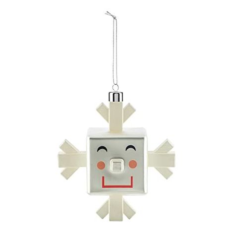 Alessi Snowray GJ02 9 - Decorazione Natalizia di Design Vintage, Raffigurante un Fiocco di Neve, in Vetro Soffiato Decorato a Mano, Multicolore (1/2)