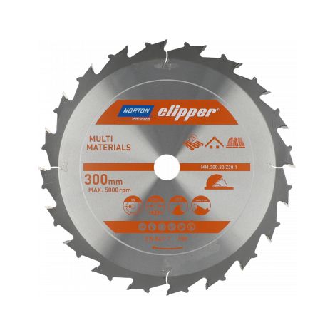 Norton piła tarczowa 300mm x 30mm x 20z demolizione multi materiale (3,2/2,2)