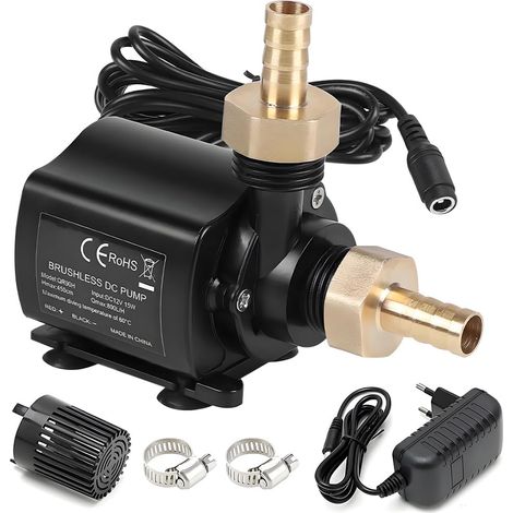 Pompe Immergée Régulation Vitesse, DC 12V Pompe a Eau, 800L/H 5m Mini Pompe à Eau Submersible, Pompes Sans Pinceau Ultra Silencieuse Arrosage Irrigation Jardinage Drainage Évacuation (1/5)