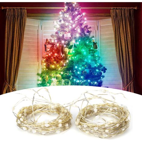 20 Meter lange Bluetooth-LED-Lichterkette aus Kupferdraht mit 200 LEDs, Soundsteuerung, 16 Millionen Farben, multifunktionale dekorative Lichterkette, wasserdicht und farbenfroh für Partys, Schlafzimm (1/5)