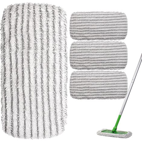 Lot de 4 lingettes de nettoyage réutilisables compatibles avec la housse de balai microfibre ultra-résistante Swiffer Sweeper pour le nettoyage humide et à sec de multiples surfaces (1/5)