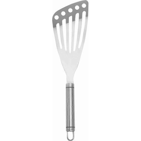 Einteiliger Edelstahlspatel zum Braten von Steaks, Fisch und Eiern zu Hause – 30 x 6,5 cm – Silber (1/3)