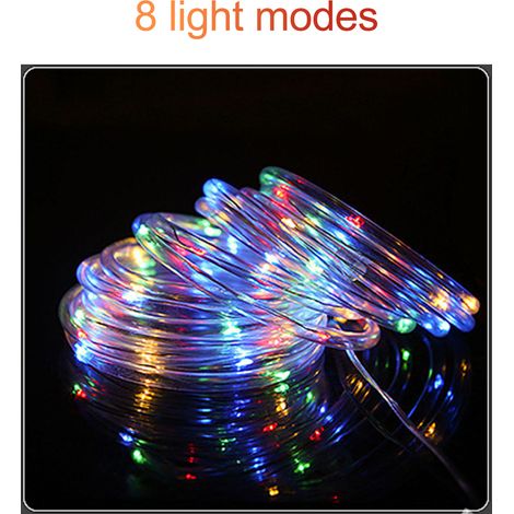 Flexible Solar-LED-Lichterkette [Flexibel mit 8 Modi] 12 m (39,4 ft) IP68 für Garten, Bäume und Zäune (1/5)