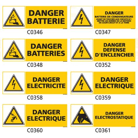 Panneau et Pictogramme de Signalisation danger électrique - C0359 - 700 x 250 mm (1/3)