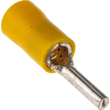 Connecteur à broches à sertir Isolé RS PRO, placage Etain, Dia. broche 2.6mm, Long. broche 15mm, Jaune 10AWG 6mm² 12AWG