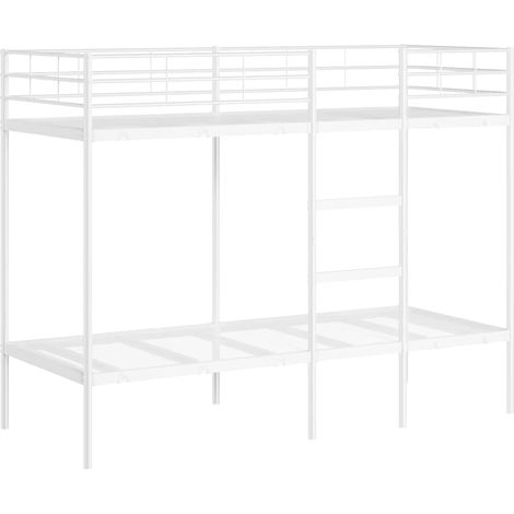 Bunk Bed without Mattress White 75x190 cm Small Single Steel vidaXL