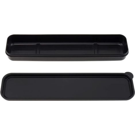 Boîte à couverts portable Boîte de rangement de vaisselle de voyage, boîte de rangement simple pour kit de coutellerie,  25 x 6 cm, Noir