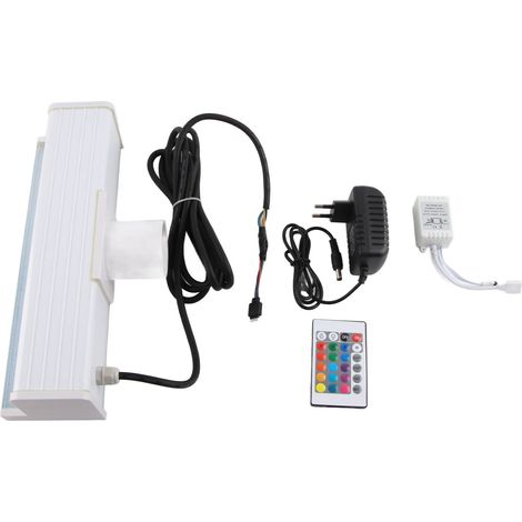 Cascade d'eau G2 avec LED colorées pour piscine, jardin, paysage et aire de jeux - Fontaine lumineuse à rideau d'eau, prise UE 100-240V (1/5)