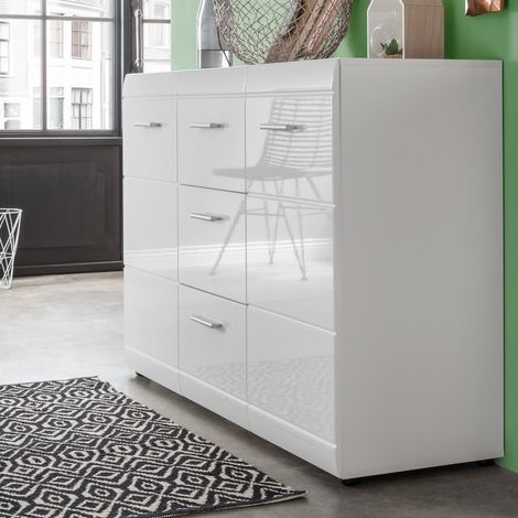 Buffet design blanc 144x86x40cm Alama (1/3)