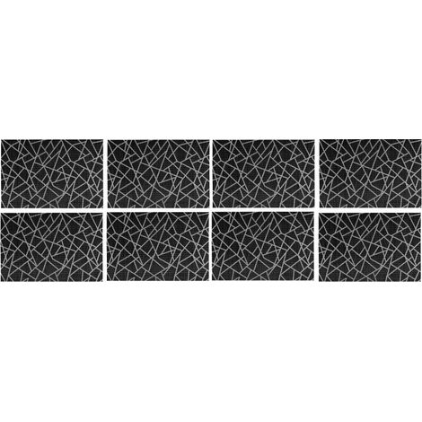 Lot de 8 sets de table craquelés - 45 x 30 cm - Noir - Livraison gratuite (1/2)