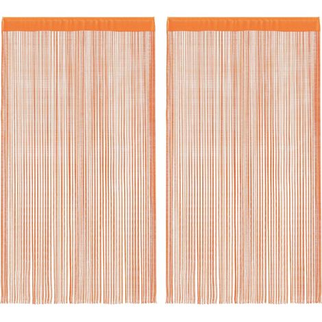 Maison Exclusive - Cortinas de cuerdas 2 uds naranja 100x250 cm