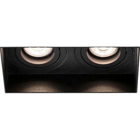 HYDE SQ 2L Empotrable negro cuadrado orientable sin marco