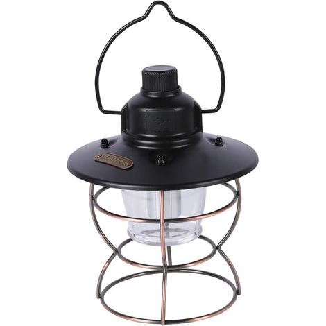 Tragbares Campinglicht mit 3 Beleuchtungsmodi, Hängelaterne aus Metall, Retro-Gartenlampe, wiederaufladbare LED-Leuchten (1/5)