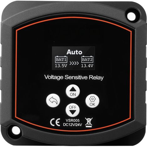 Isolateur de batterie double, 12 V 300 A, relais VSR (sensible à la tension) manuel et automatique avec écran LCD, isolateur de batterie intelligent pour batteries au lithium et au plomb-acide, pour v (1/5)