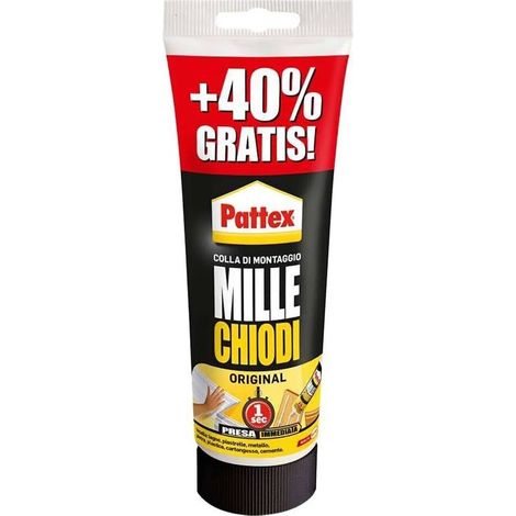 Adesivo millechiodi "Original" a presa rapida di colore bianco in tubetto da 250 gr + 40% gratis -12 Pezzi (1/2)