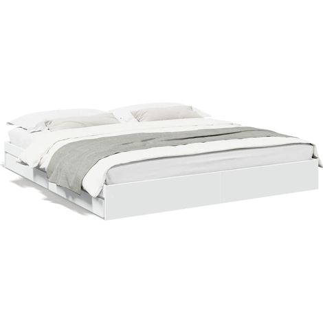 Maison Exclusive - Estructura cama con cajones madera ingeniería blanca 200x200 cm (1/5)