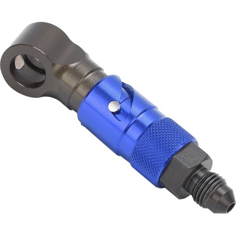 Raccord adaptateur rapide universel coudé pour durite carburant/huile/fluide - Connecteur de frein bleu (1/5)