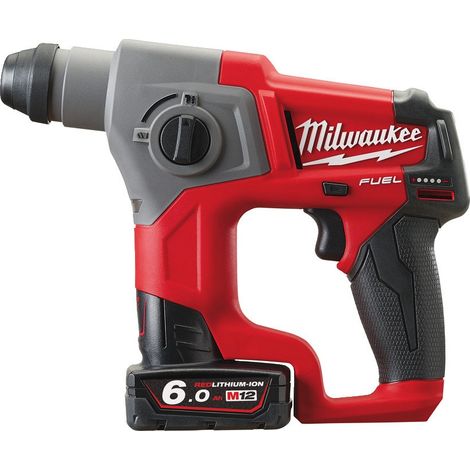 Perforateur compact Sds-Plus Milwaukee M12 CH-602X Fuel 12V Li-Ion 2x6.0Ah 1.1J avec coffret Hd Box (1/5)