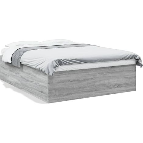 Maison Exclusive - Bettgestell Grau Sonoma 160x200 cm Holzwerksto