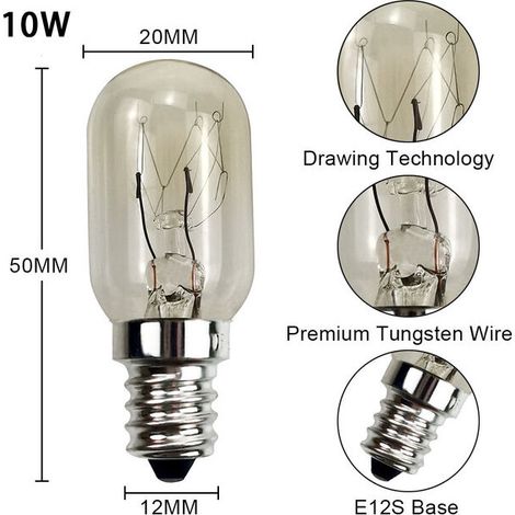 Ampoule de réfrigérateur 15 W E12, ampoule à incandescence pour machine à coudre Betterlife SES E12 Base blanc chaud 2700 K 220 V ampoule de réfrigérateur pour congélateur, machine à coudre (lot de 3